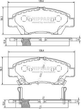 Nipparts N3604068 - Гальмівні колодки, дискові гальма avtolavka.club