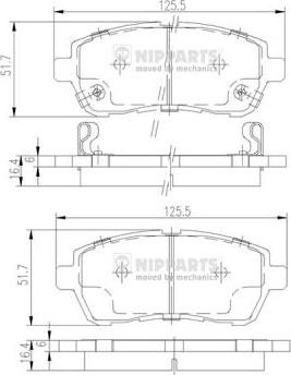 Nipparts N3606022 - Гальмівні колодки, дискові гальма avtolavka.club