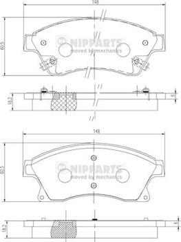 Nipparts N3600914 - Гальмівні колодки, дискові гальма avtolavka.club