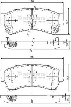 Nipparts N3603071 - Гальмівні колодки, дискові гальма avtolavka.club