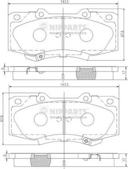 Nipparts N3602147 - Гальмівні колодки, дискові гальма avtolavka.club