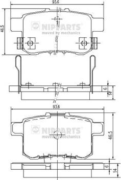 Nipparts N3614020 - Гальмівні колодки, дискові гальма avtolavka.club