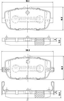 Nipparts N3613021 - Гальмівні колодки, дискові гальма avtolavka.club