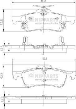 Nipparts N3612036 - Гальмівні колодки, дискові гальма avtolavka.club