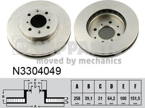 Nipparts N3304049 - Гальмівний диск avtolavka.club