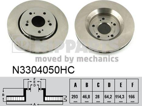 Nipparts N3304050HC - Гальмівний диск avtolavka.club