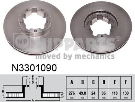 Nipparts N3301090 - Гальмівний диск avtolavka.club