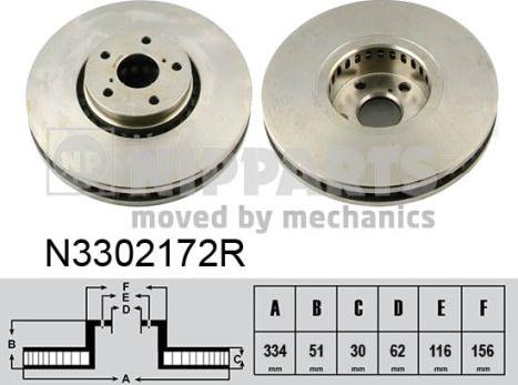 Nipparts N3302172R - Гальмівний диск avtolavka.club