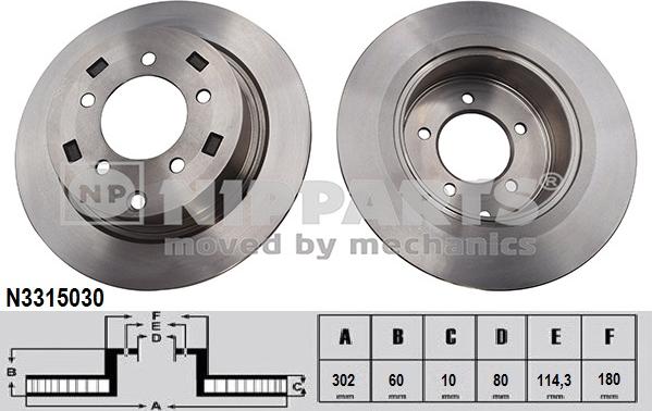 Nipparts N3315030 - Гальмівний диск avtolavka.club