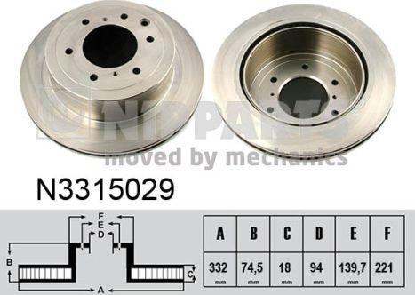 Nipparts N3315029 - Гальмівний диск avtolavka.club