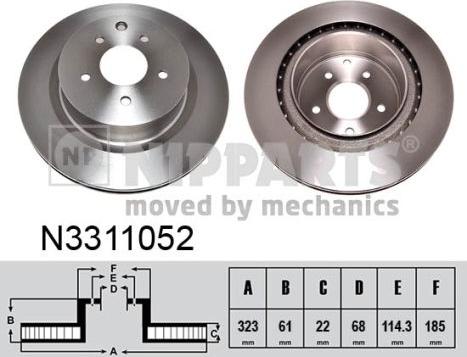 Nipparts N3311052 - Гальмівний диск avtolavka.club