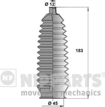 Nipparts N2844009 - Комплект пилника, рульове управління avtolavka.club