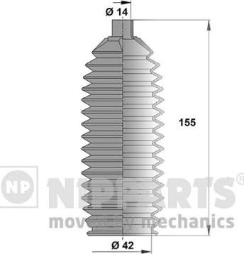 Nipparts N2846014 - Комплект пилника, рульове управління avtolavka.club