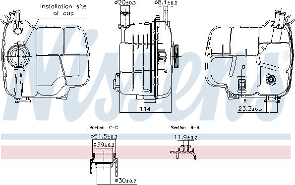 Nissens 996224 - Компенсаційний бак, охолоджуюча рідина avtolavka.club