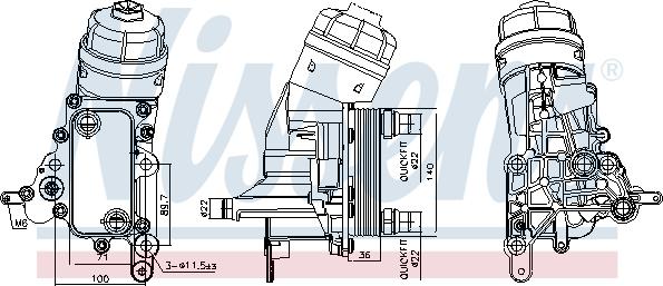 Nissens 91343 - Масляний радіатор, рухове масло avtolavka.club