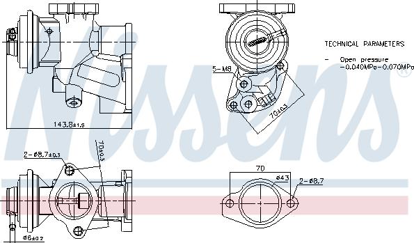 Nissens 98476 - Клапан повернення ОГ avtolavka.club