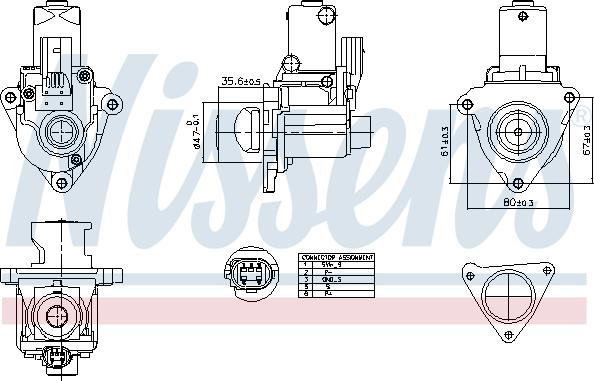 Nissens 98510 - Клапан повернення ОГ avtolavka.club