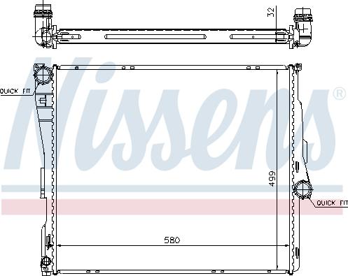 Nissens 60803A - Радіатор, охолодження двигуна avtolavka.club