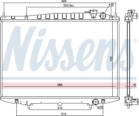Nissens 68749 - Радіатор, охолодження двигуна avtolavka.club