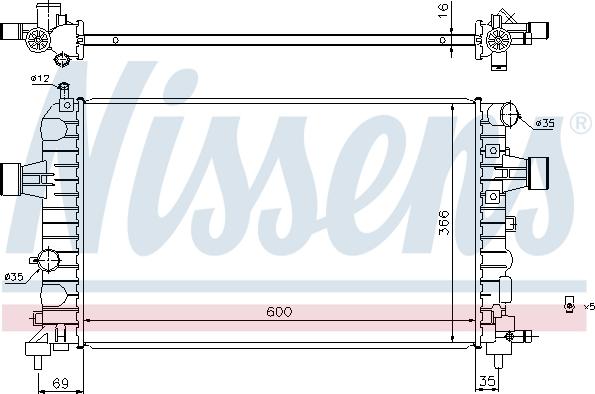 Nissens 630744 - Радіатор, охолодження двигуна avtolavka.club