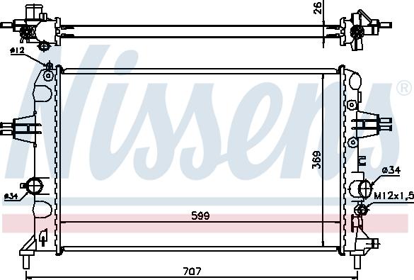 Nissens 630704 - Радіатор, охолодження двигуна avtolavka.club