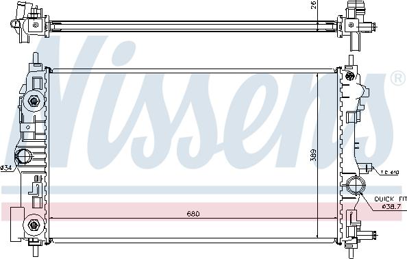 Nissens 630724 - Радіатор, охолодження двигуна avtolavka.club