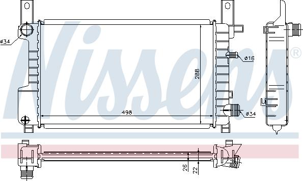 Nissens 62076A - Радіатор, охолодження двигуна avtolavka.club