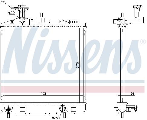 Nissens 628988 - Радіатор, охолодження двигуна avtolavka.club