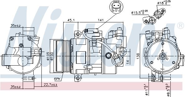 Nissens 89043 - Компресор, кондиціонер avtolavka.club