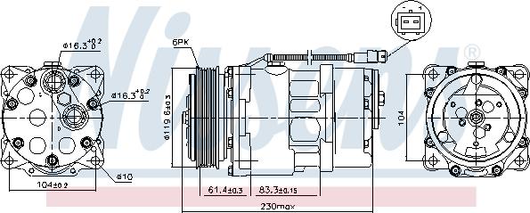 Nissens 89055 - Компресор, кондиціонер avtolavka.club