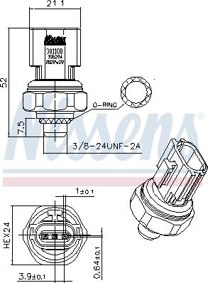 Nissens 301100 - Пневматичний вимикач, кондиціонер avtolavka.club