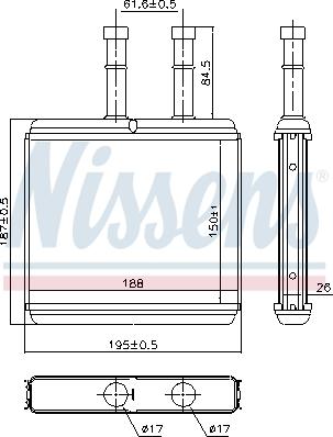 Nissens  76504 - Теплообмінник, опалення салону avtolavka.club