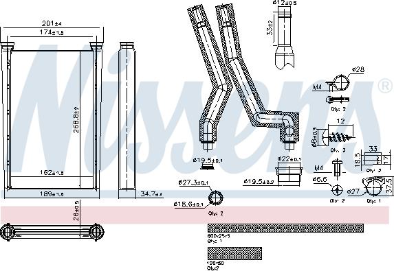 Nissens 707242 - Теплообмінник, опалення салону avtolavka.club