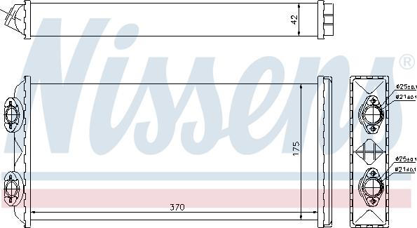 Nissens 71925 - Теплообмінник, опалення салону avtolavka.club