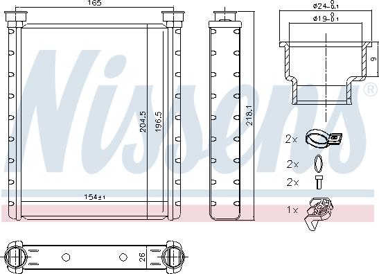 Nissens 72065 - Теплообмінник, опалення салону avtolavka.club