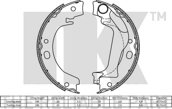 NK 2745748 - Комплект гальм, ручник, парковка avtolavka.club