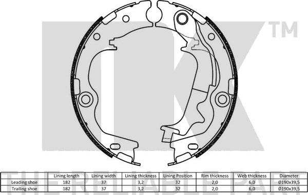 NK 2735832 - Комплект гальм, ручник, парковка avtolavka.club