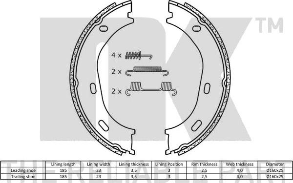 NK 2733217 - Комплект гальм, ручник, парковка avtolavka.club