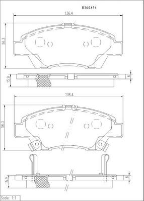 NPS H360A54 - Гальмівні колодки, дискові гальма avtolavka.club