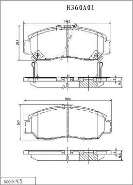 NPS H360A01 - Гальмівні колодки, дискові гальма avtolavka.club