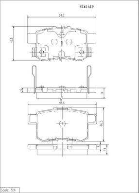 NPS H361A19 - Гальмівні колодки, дискові гальма avtolavka.club