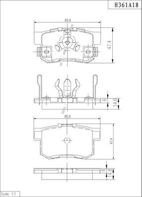 NPS H361A18 - Гальмівні колодки, дискові гальма avtolavka.club