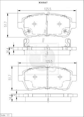 NPS M360A67 - Гальмівні колодки, дискові гальма avtolavka.club