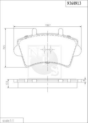 NPS N360N13 - Гальмівні колодки, дискові гальма avtolavka.club