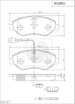 NPS N360N23 - Гальмівні колодки, дискові гальма avtolavka.club