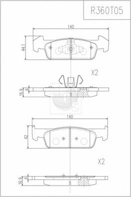 NPS R360T05 - Гальмівні колодки, дискові гальма avtolavka.club