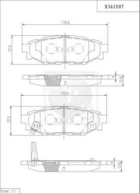 NPS S361U07 - Гальмівні колодки, дискові гальма avtolavka.club