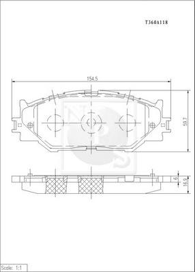 NPS T360A118 - Гальмівні колодки, дискові гальма avtolavka.club