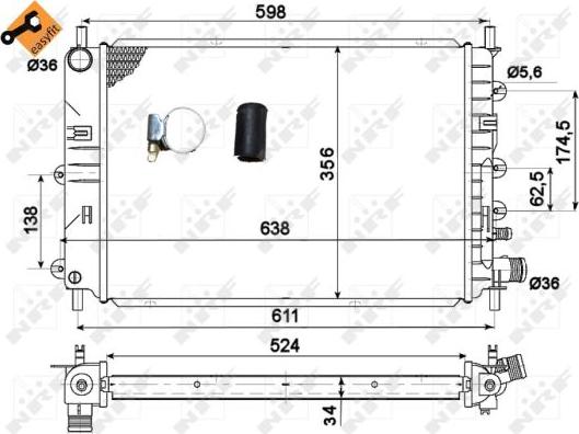 NRF 514436 - Радіатор, охолодження двигуна avtolavka.club