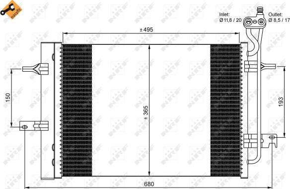 NRF 350034 - Конденсатор, кондиціонер avtolavka.club